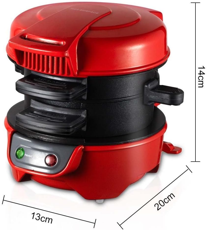 Breakfast Maker, 600W Burger Press & Grill Pan for Eggs, Steak, Sandwiches with Non-Stick Plates, Compact Countertop Appliance for Quick Meals