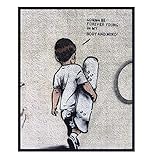 Banksy Forever Young Street Art Graffiti Poster Print - 8x10 Home Decor Photo Picture for Bedroom, Living Room - Cool Unique Wall Art Gift for Urban Mural Fans - Unframed