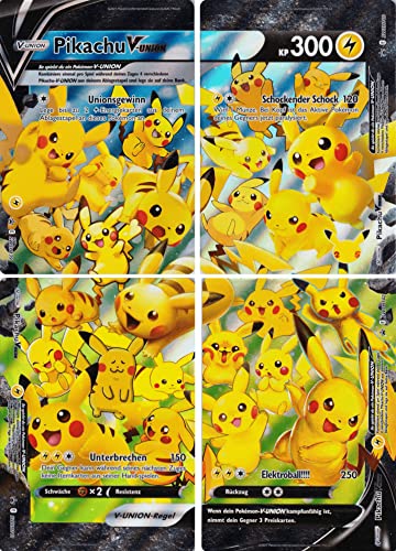 Pikachu V-Union 4 kaartenset zwaard & schild promo SWSH139-142 verzamelkaarten Pokemon enkele kaarten