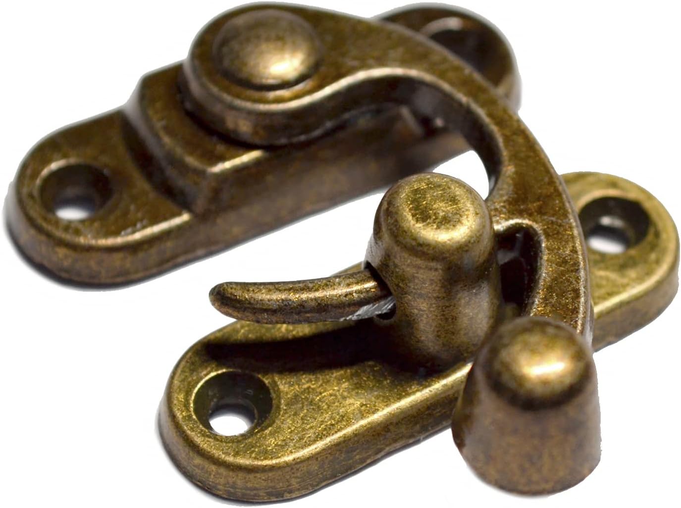 2 Pcs Decorative Hasp Latches Vintage Bronze Hook Lock With Clasp Closure For Jewelry Case Wooden Box Chest Cabinet Cupboard Furniture Small Size Length3 Height2 14