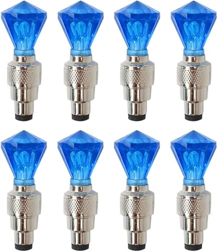 Miniatura 1 de 8 luces LED con forma de gema, vástago de válvula de rueda, tapa de rueda de automóvil, neumático, vástago de válvula de aire, tapa de luz LED,