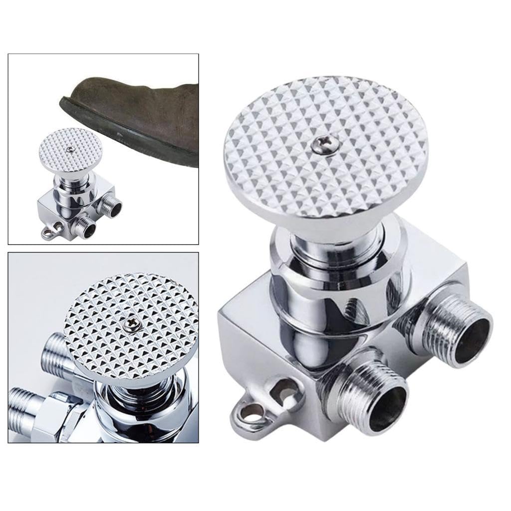 Perfeclan Válvula de Interruptor de Control de Pedal de piezaza de Piso Grifo de Agua Fría Automática Válvula de Pedal de piezaza para Fábrica, Tipo vertical