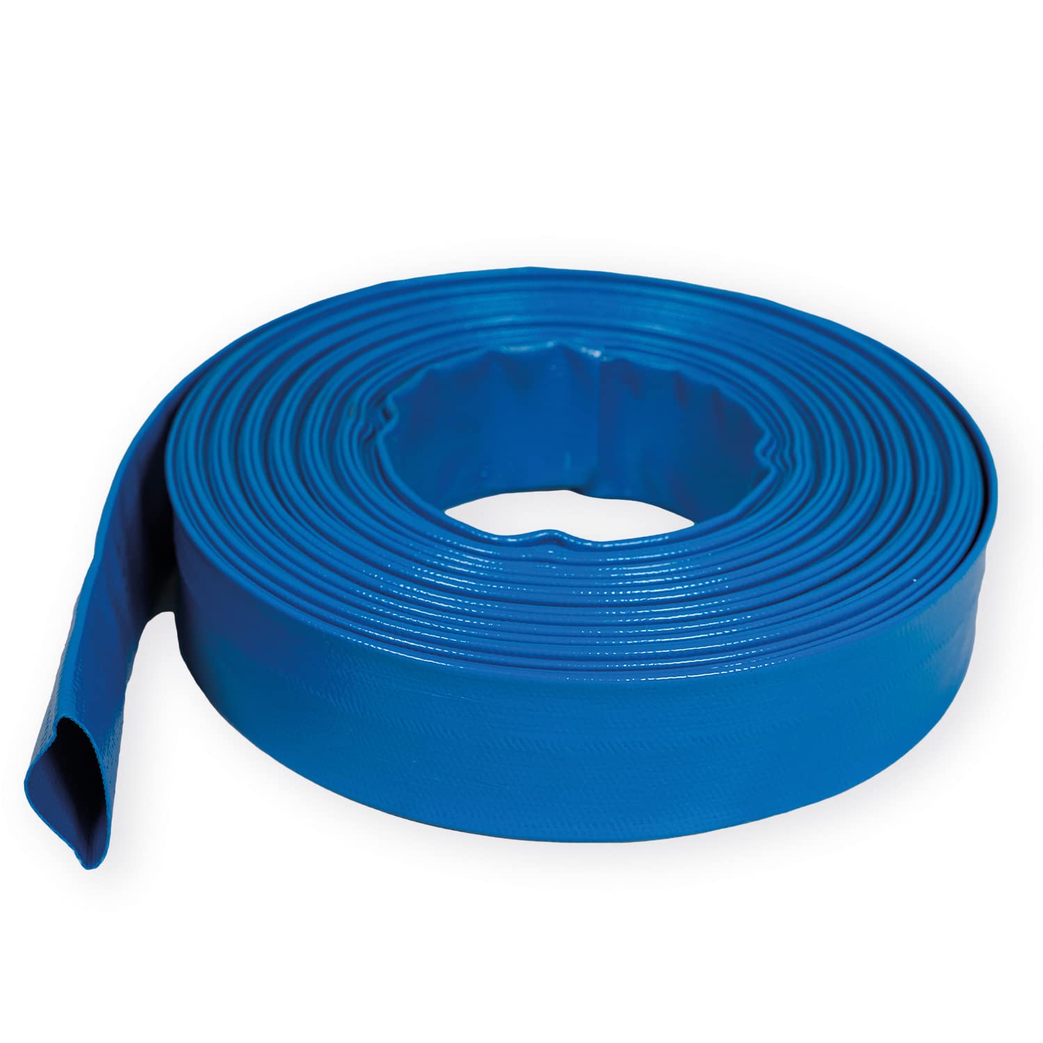 Manguera plana | 50 mm de diámetro | 2 pulgadas, 50 m | manguera de construcción y manguera de bomba para bomba | manguera de PVC plana enrollable | manguera de agua