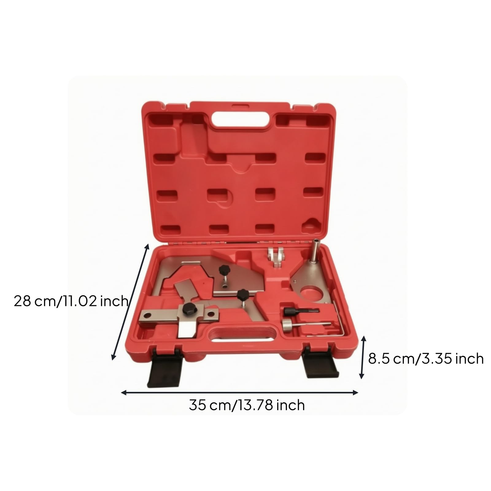 TISHITA Kit di Bloccaggio Fasatura Valigetta Rigida Attrezzo di Centraggio Albero a Utensile di Manutenzione in Acciaio Temprato Adatto per Sostituzione Cinghia E Lavori di Precisione