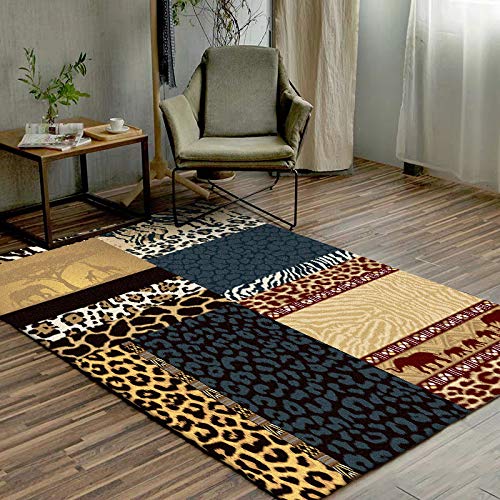 Tapis de salon léopard chic pour une chambre ou une cuisine au style rétro ethnique