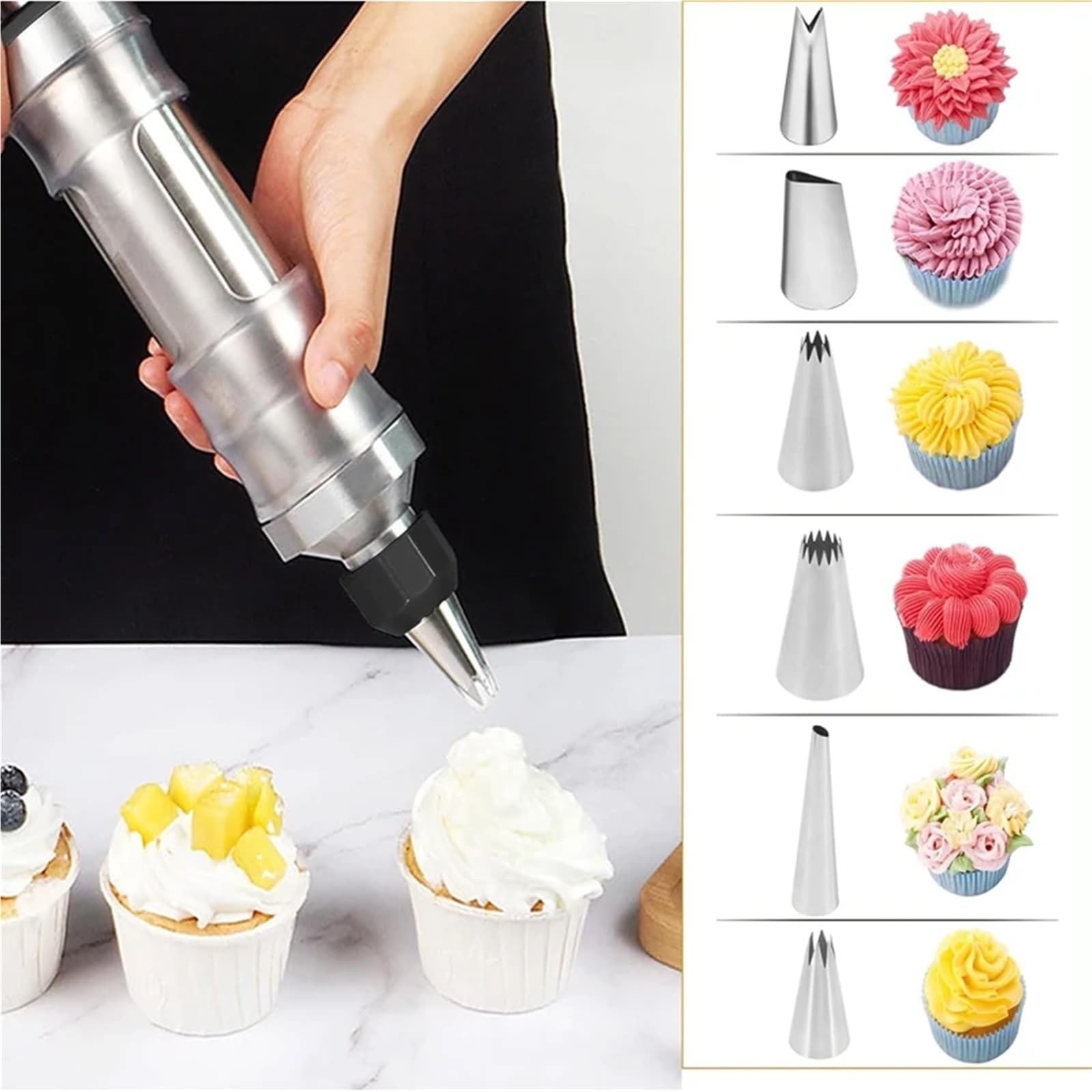 Syringe para Decorar Tartas Kit de jeringa for decoración de postres y pasteles