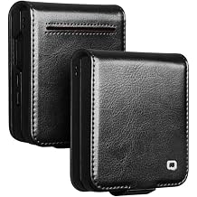 QIALINO for Samsung Galaxy Z Flip 7 Leather Case, Premium Durable Handmade Luxury Genuine Leather Wallet Flip Shockproof Case with [Card Slots] [Magnetic Closure] for Samsung Galaxy Z Flip 7 Black