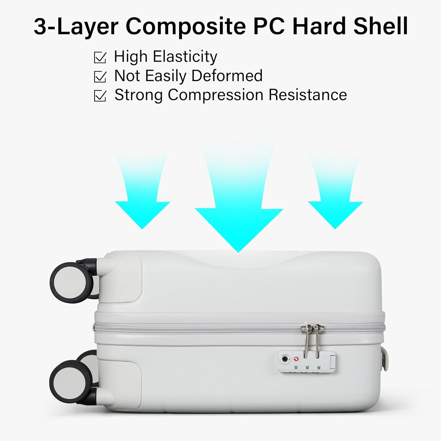 Hanke 16 Inch Underseat Carry On Luggage with Spinner Wheels Hard Shell Suitcases Mini Small Carry On Bag for Airline Approved TSA Luggage Lightweight Travel Suit Case(Smoke White) - Image 6