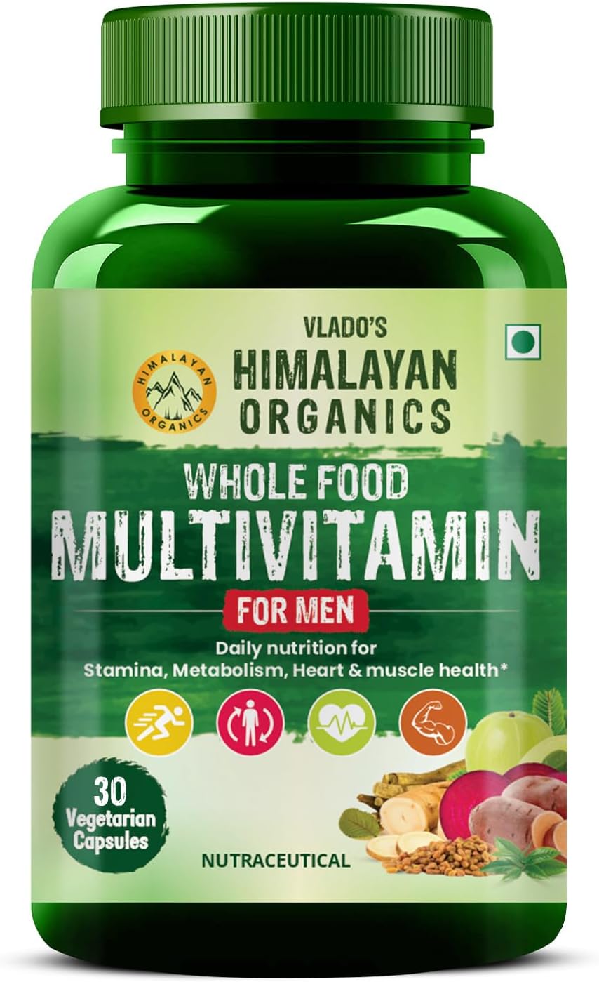 Himalayan Organics Whole Food Multivitamin For Women With Vitamin B1, B2, B3, B5, B6, B7, B9, B12, C, D, E, Calcium, Magnesium, Zinc | - 30 Veg Capsules