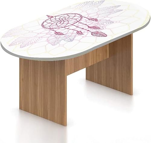 Mantel ovalado ajustable para mesa de patio, poliéster elástico hippie con diseño de atrapasueños, diseño de atrapasueños, diseño vintage, se adapta