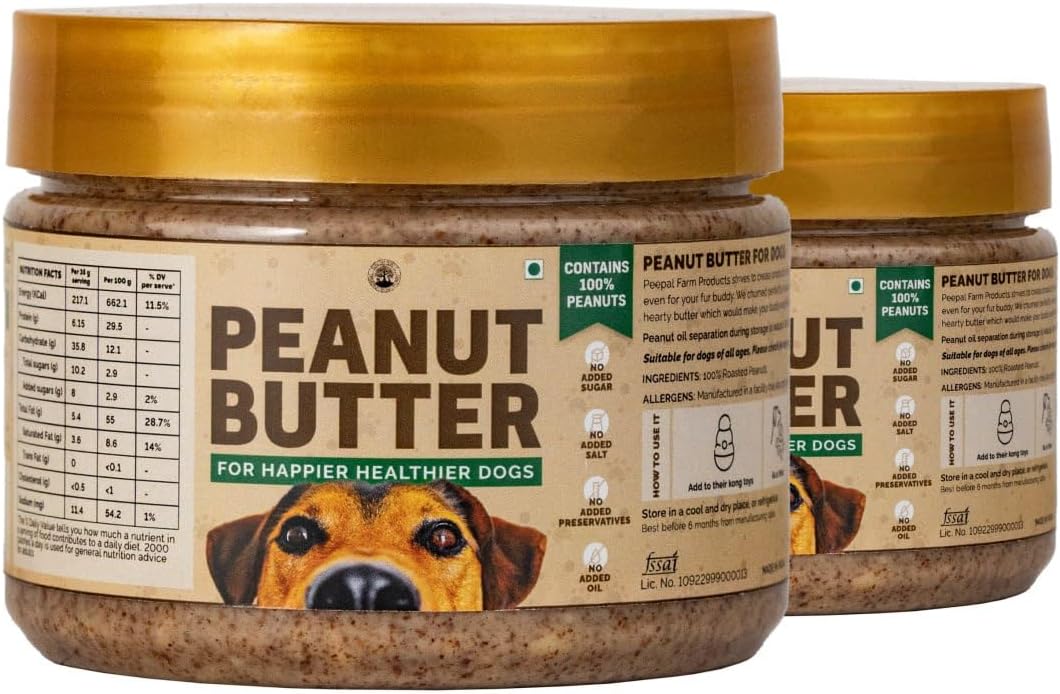 Peanut Butter for Dogs | Dog Food and Treat | No Xylitol | Protein Rich Food | Natural, Zero Preservatives | Pack of 2 (250gm Each)