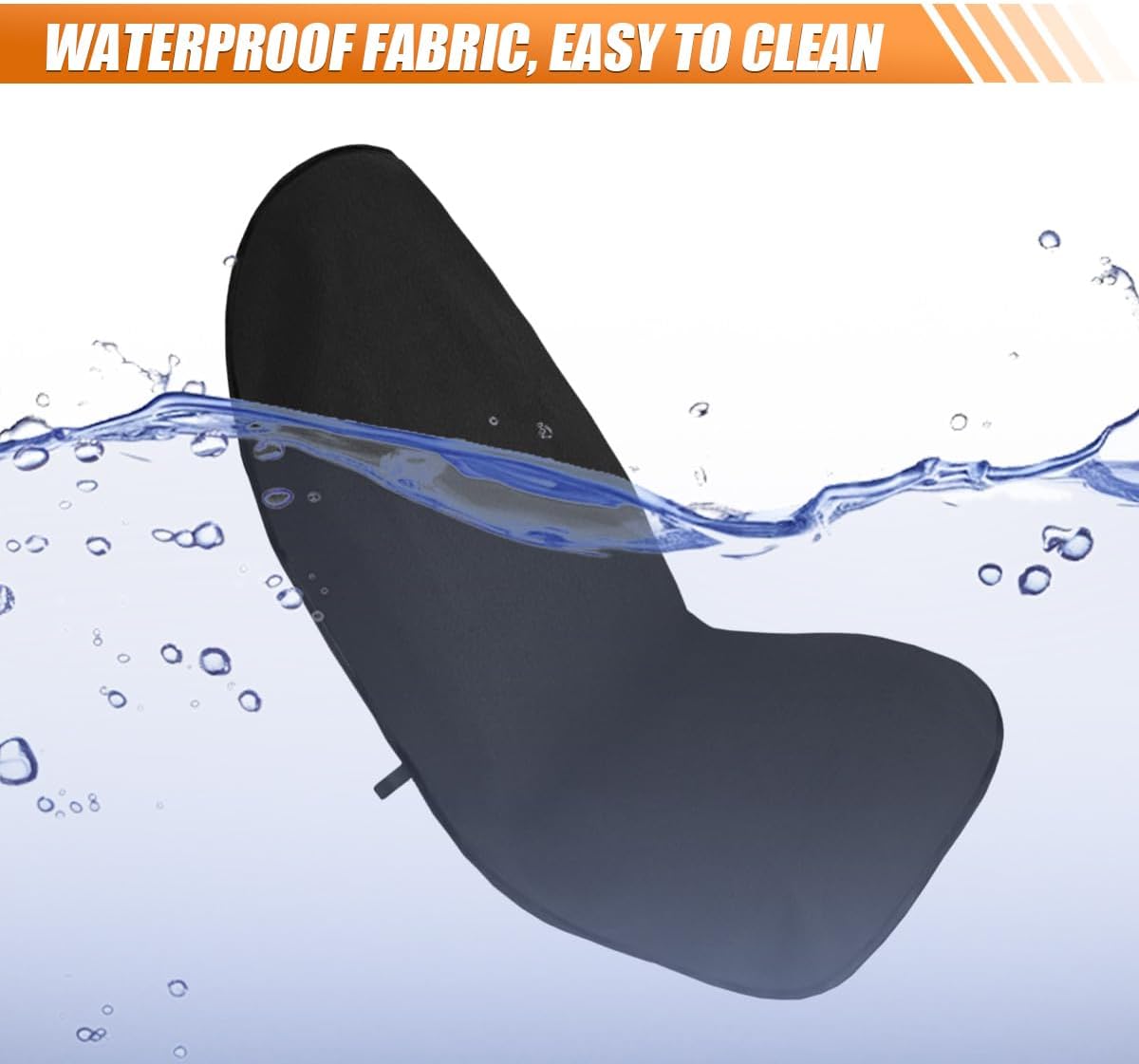 Waterproof Sweat Towel Car Seat Cover Protector, Universal Anti-Slip Automotive Front Seat Cover, Washable Vehicle Seats Protector Accessories for Car, SUV, and Truck (Black) image 5
