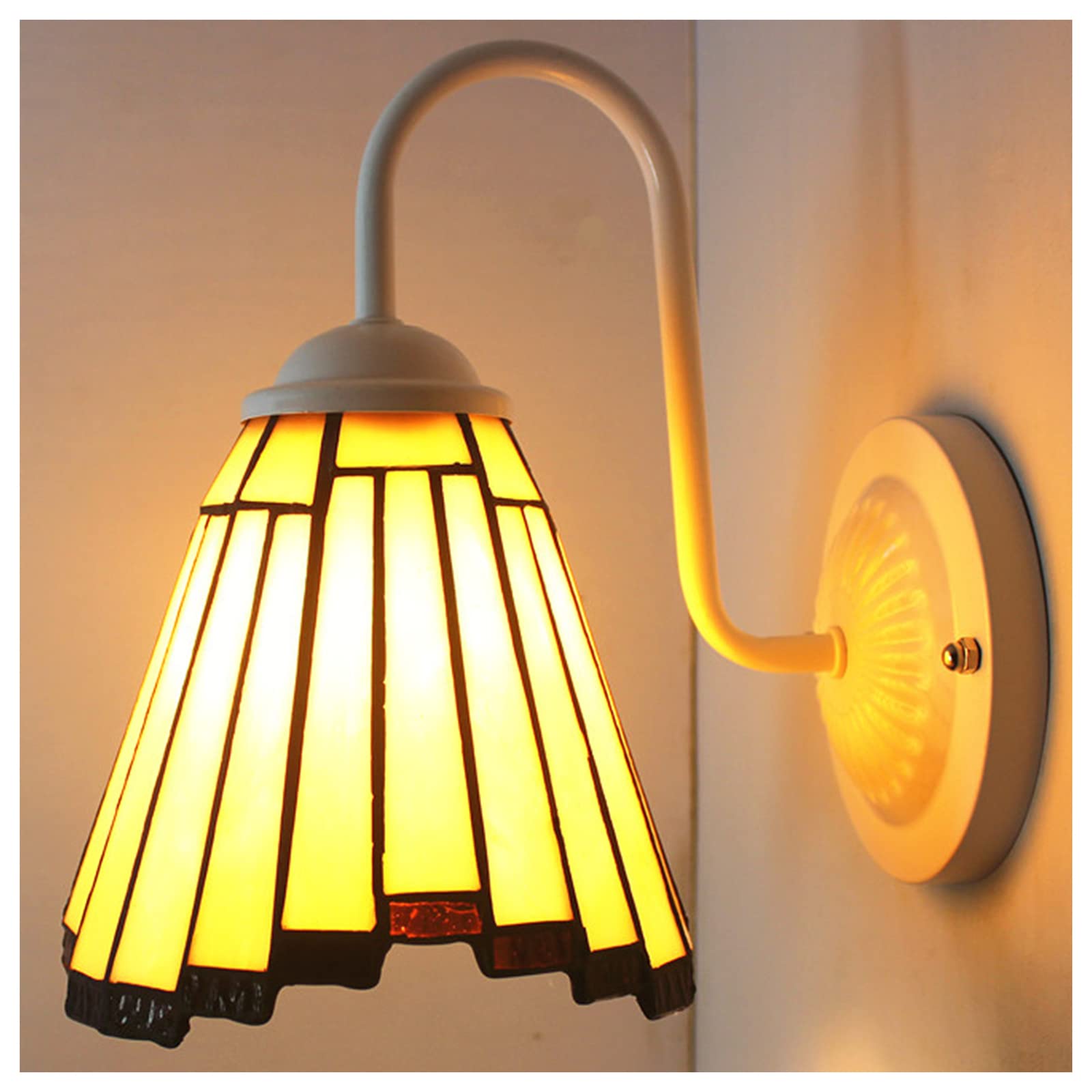 Tiffany Style Kreatywne Oświetlenie Ścienne Nocne Ręcznie Robione Witraże Osłona Lampowa Home Decoration ForSypialnia, Oświetlenie Wewnętrzne