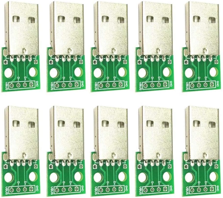 DollaTek 10Pcs Conector Macho USB/Mini Micro USB a Adaptador Dip 2.54mm ...