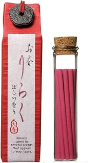 RIRAKU - Rose 15 Incense Sticks by Nippon Kodo Japanese Incense Since 1575