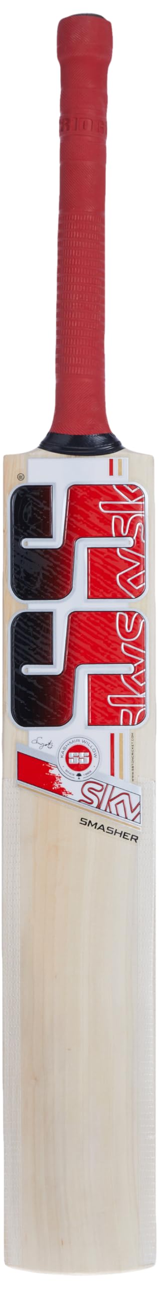 SS Sky Smasher Kashmiri Willow Cricket Bat, 1200 Grams, Short Handle for Men, Premium Willow for Leather Ball, Lightweight, Strong Grip, Shock Absorption, Ideal for Professional Players-image-35