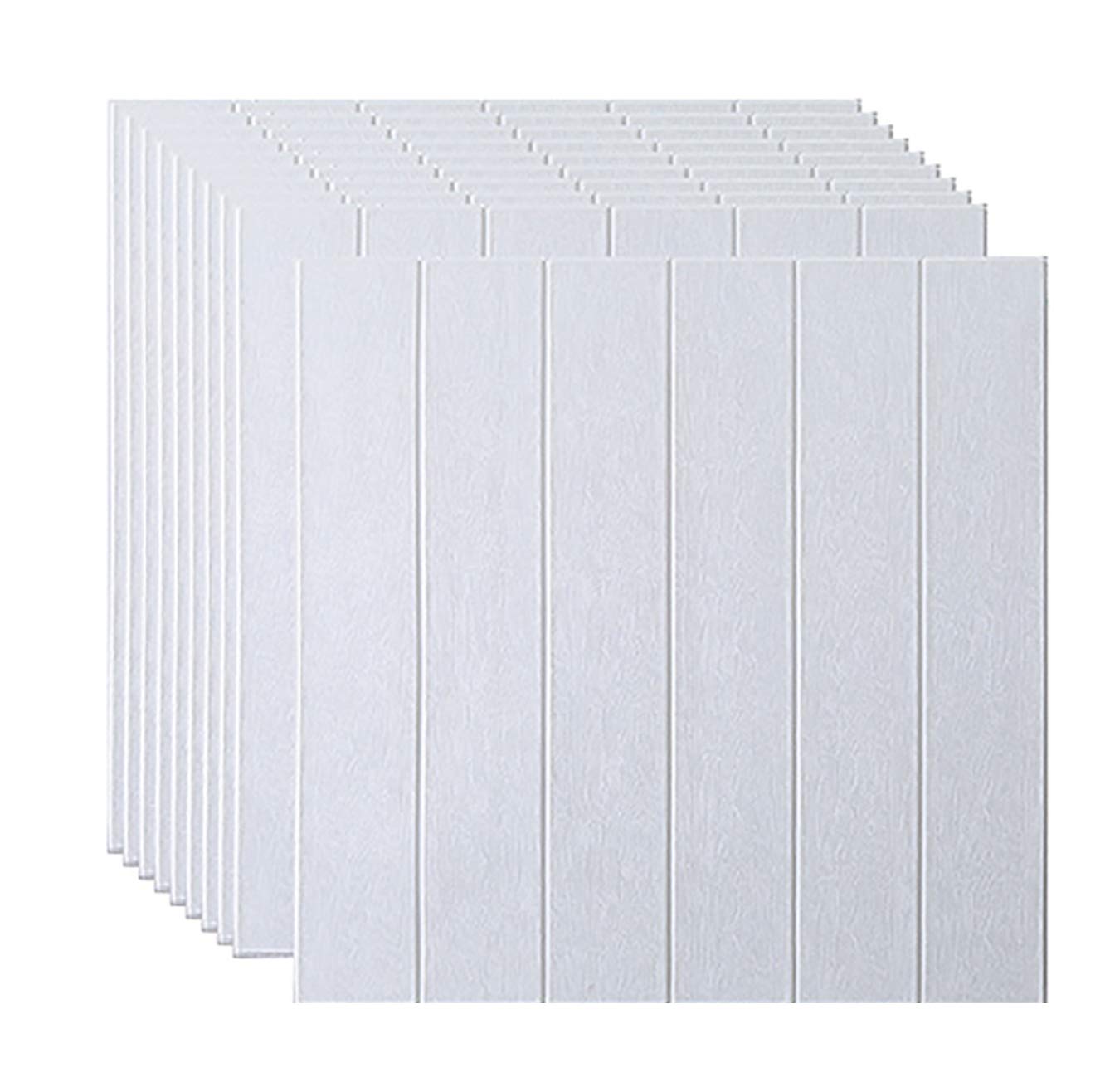 Papier peint en 3D brique blanche pour salon style loft moderne 30pcs