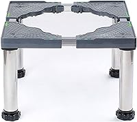 Vista 8 de Base ajustable multifuncional para lavadora Soporte de secadora Antivibración ajustable de 17.7 a 27.5 pulgadas, bandejas de piso para refrigerador