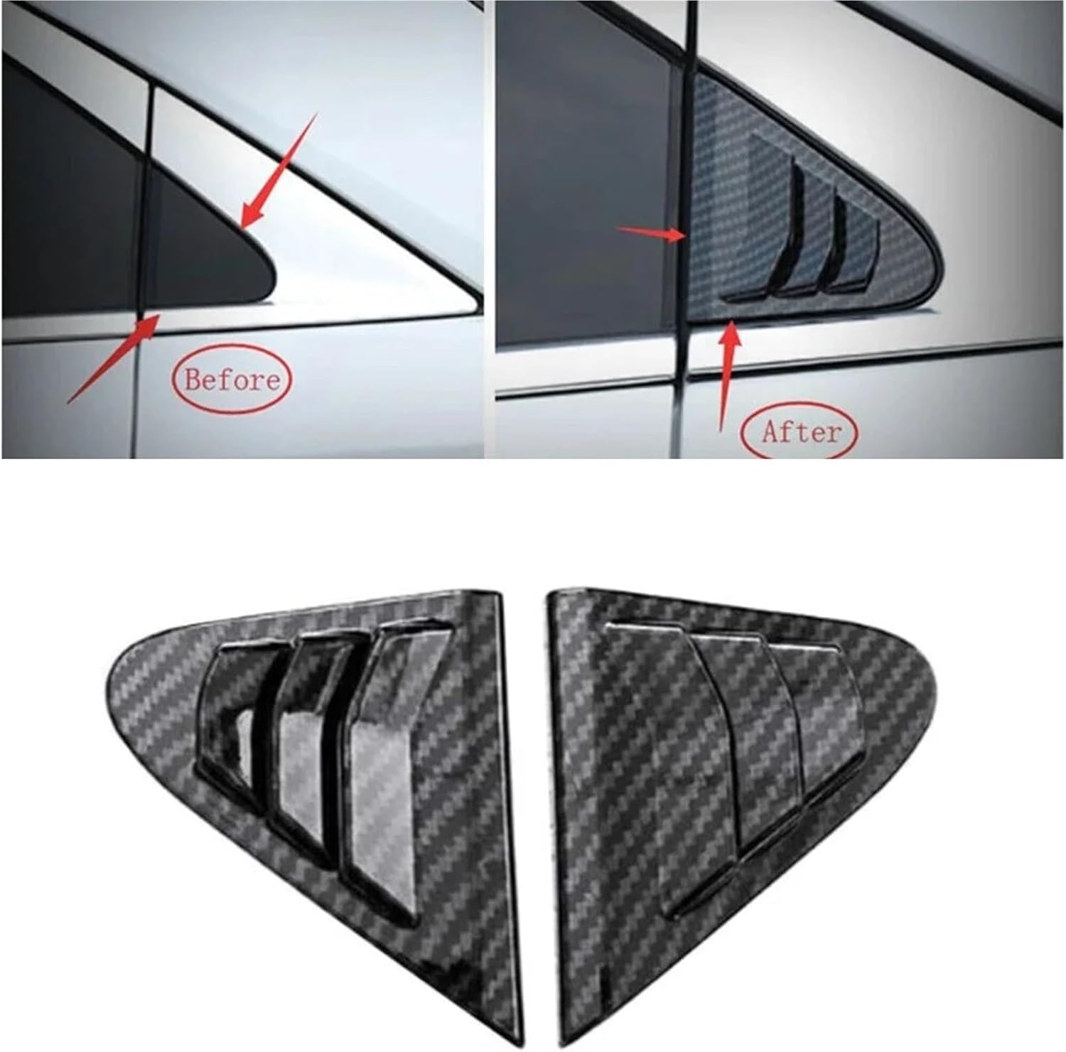 for Cadillac XT4 2018-2022 Car Rear Louver Window Side Shutter Cover ABS Carbon Fiber Accessories Auto