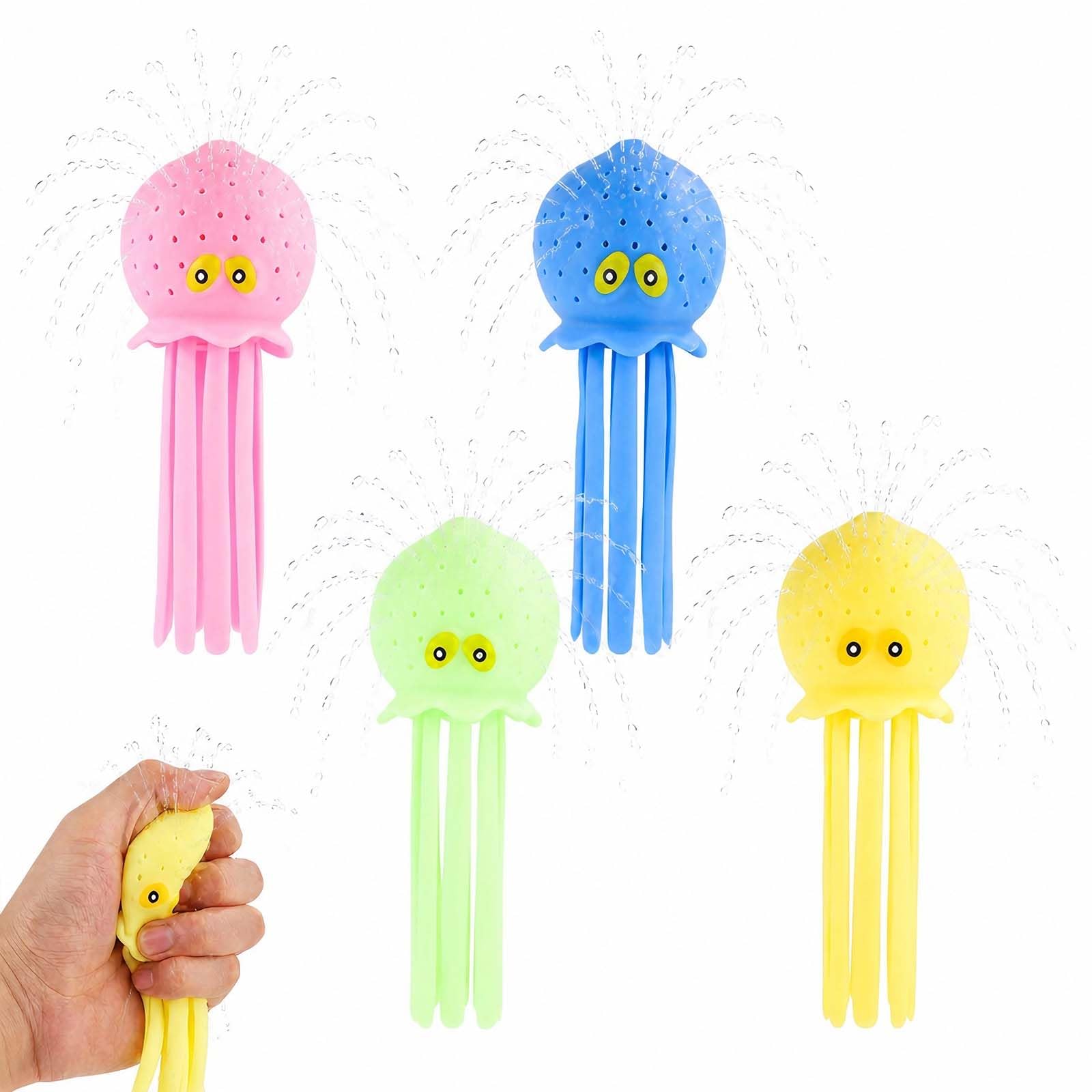 8pcs Squishy Octopus Water Balls, Multicolored Octopus Floating Pool Toys for Kids Soft Sensory Bath Splash Toys Toddler Bath Toy for Swimming Pool Beach Goodie Bag Fillers Summer Water Play