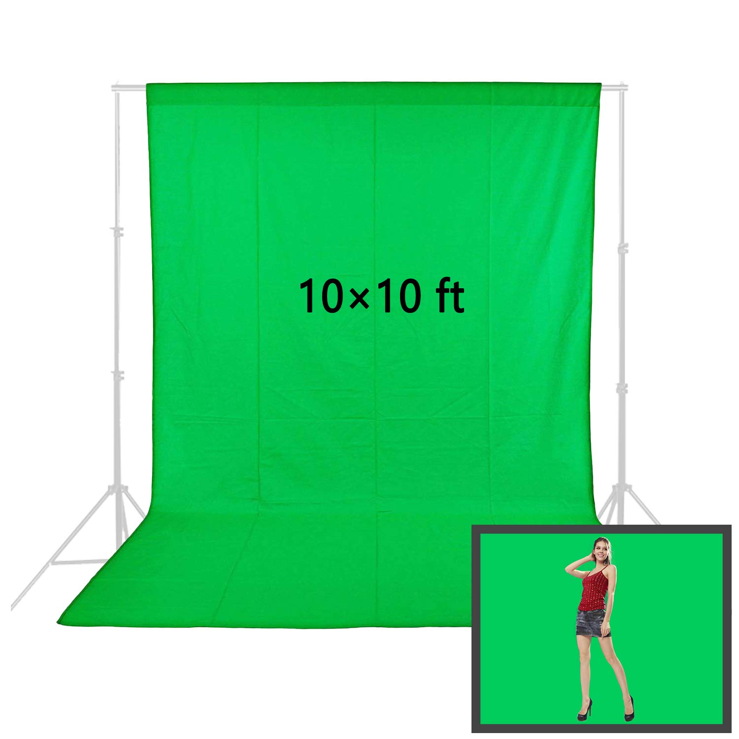 Buy Folong 10x10ft Green Backdrop Photography Studio Muslin Collapsible