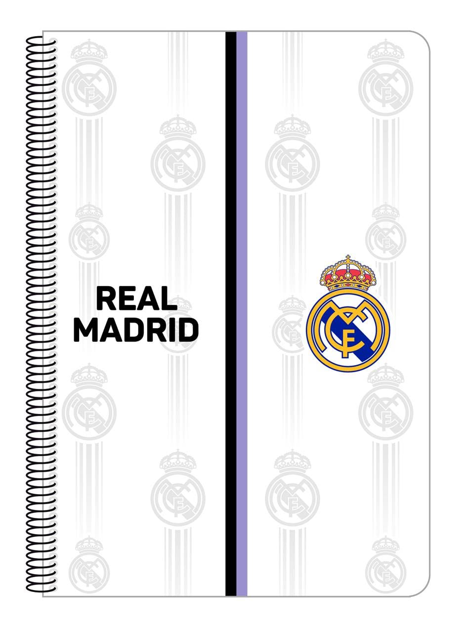 Taccuino Real Madrid 24/25 - Copertina Rigida, 80 Fogli, 21,5x31 Cm, Per Scuola, Bianco/Grigio - Foto 4
