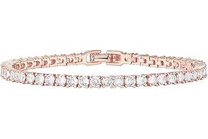 14K Gold Plated 3mm Cubic Zirconia Classic Tennis Bracelet for Women's Wedding