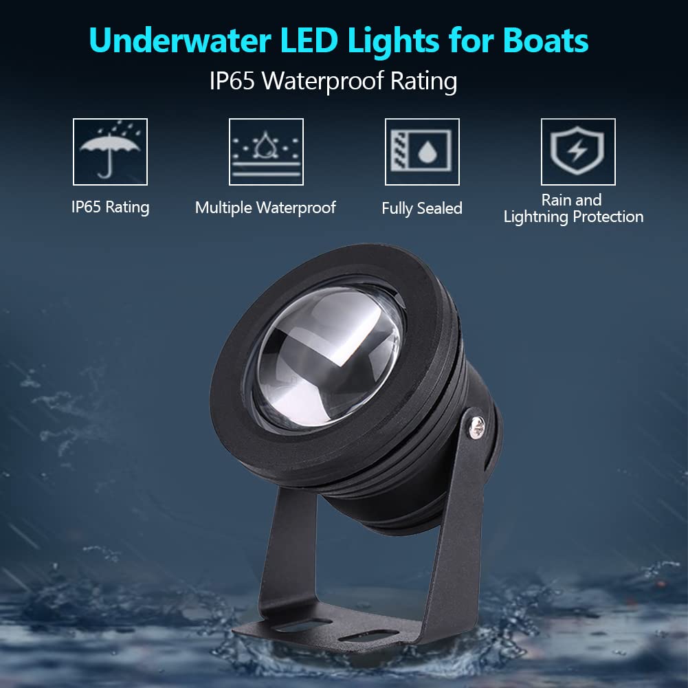 éclairage 12v 24v Extérieur Projecteur LED Submersible RGB IP68 - Télécommande 12 Touches - 16 Couleurs - 3W - Pour Piscine, Jardin, Fontaine Spot Encastré étanche IP68