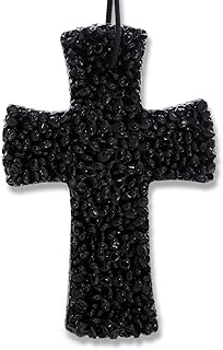 Mahogany Teakwood, Lone Star Candles & More's Premium Strongly Scented Freshies, A Popular Masculine Fragrance Blend, Car & Air Freshener, USA Made in Texas, Black Cross 1-Pack