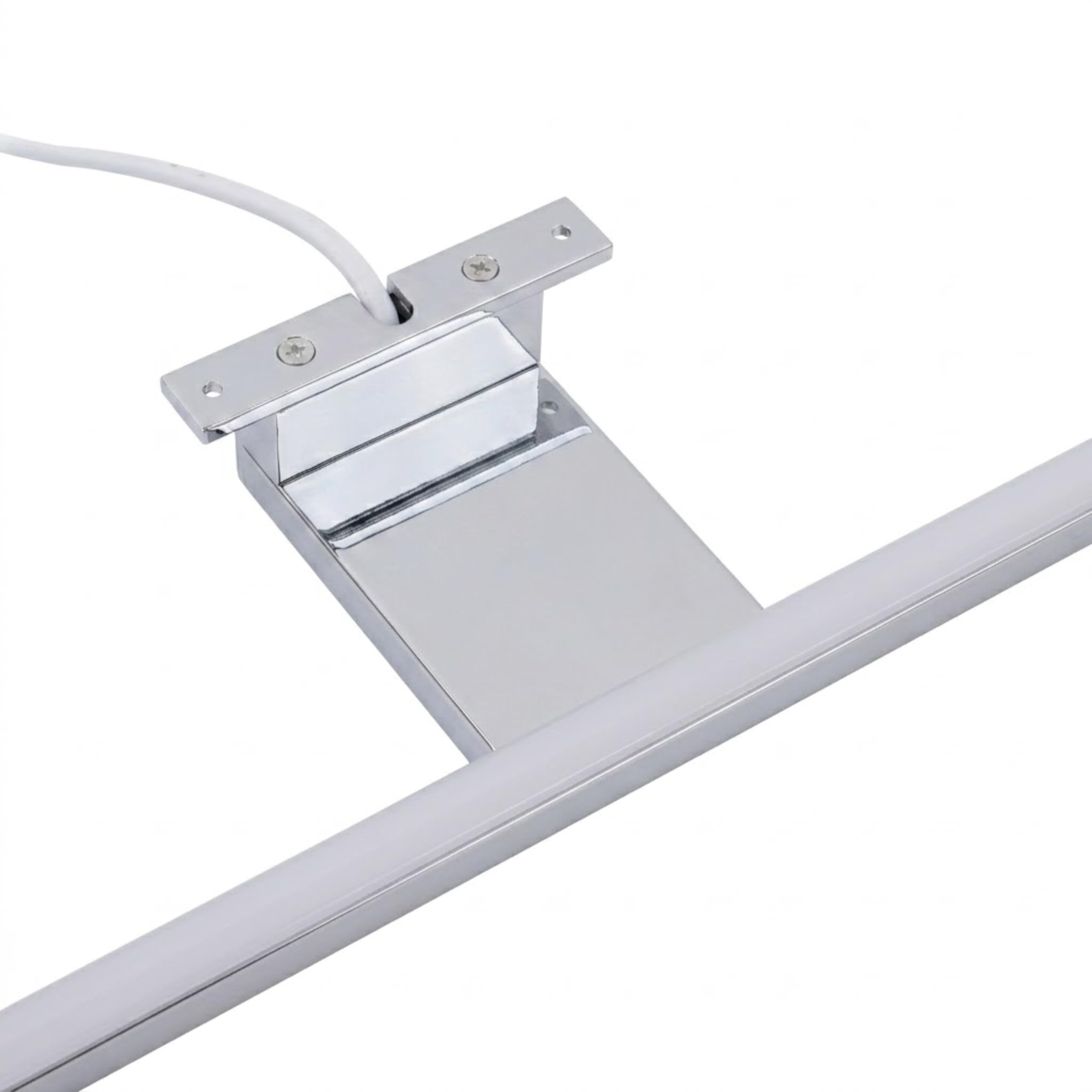 kalb LED Badleuchte Running Light 80 cm IP44 Spiegelleuchte mit Lichtlauf Effekt, 230V Badezimmerlampe für Wand oder Spiegelschrank, Schwarz/Chrom, 3000K/4000K (Chrom, Neutralweiß)