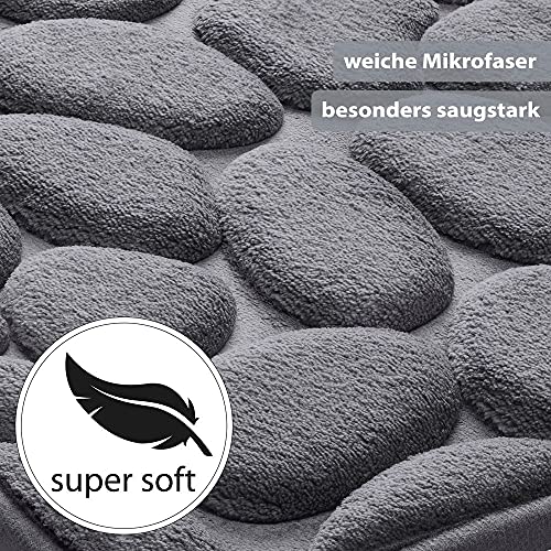PANA Memoryschaum Badematte in versch. Farben • Badteppich aus weichen Mikrofasern - rutschfest & waschbar… – Bild 4
