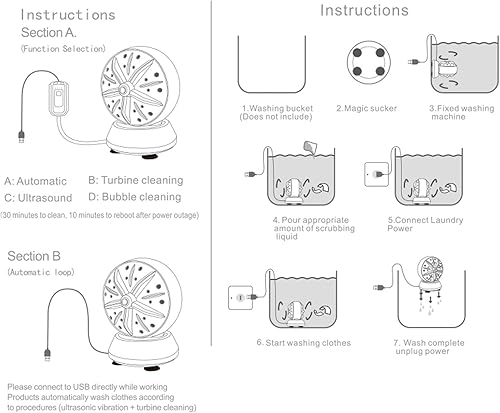 Miniatura 6 de Mini lavadora portátil USB,Lavavajillas de fregadero de cocina,Lavadora turbo ultrasónica para platos,Calcetines,Ropa interior