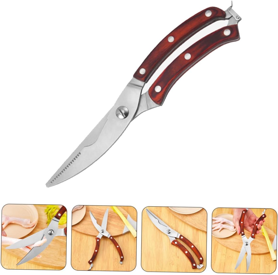 COLLBATH Stainless Steel Kitchen Scissors Handle Poultry Shear for Effortless Meat and Bone Cutting Easy to Clean and Store for Home and Restaurant Use
