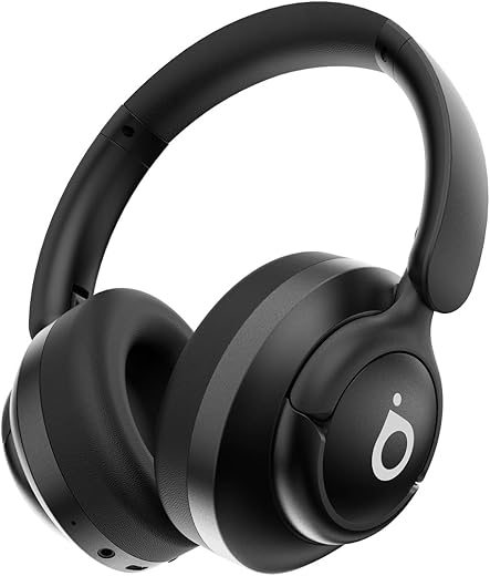 Fone de Ouvido Bluetooth 5.4 com ANC e 30h de Bateria - Preto