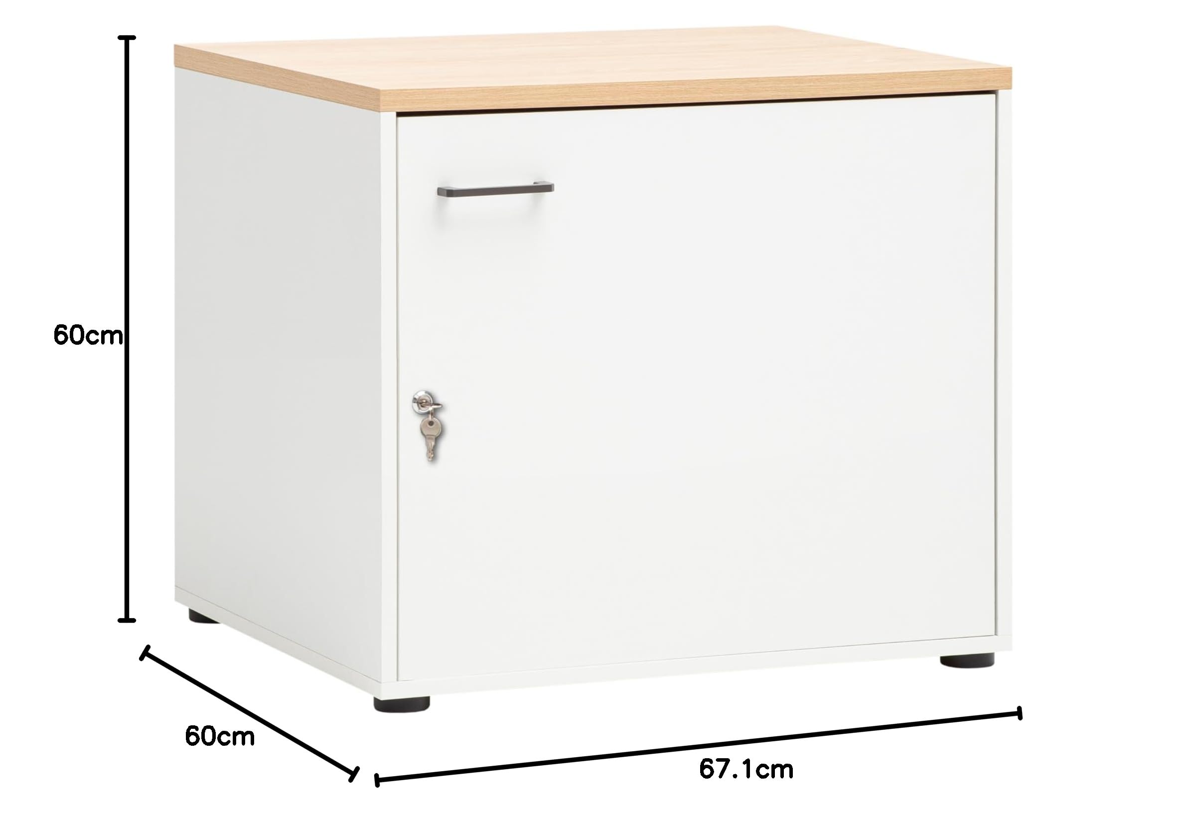 Schildmeyer Solea Mehrzweckschrank abschließbar weiß matt 67,1 x 60 x 60 cm