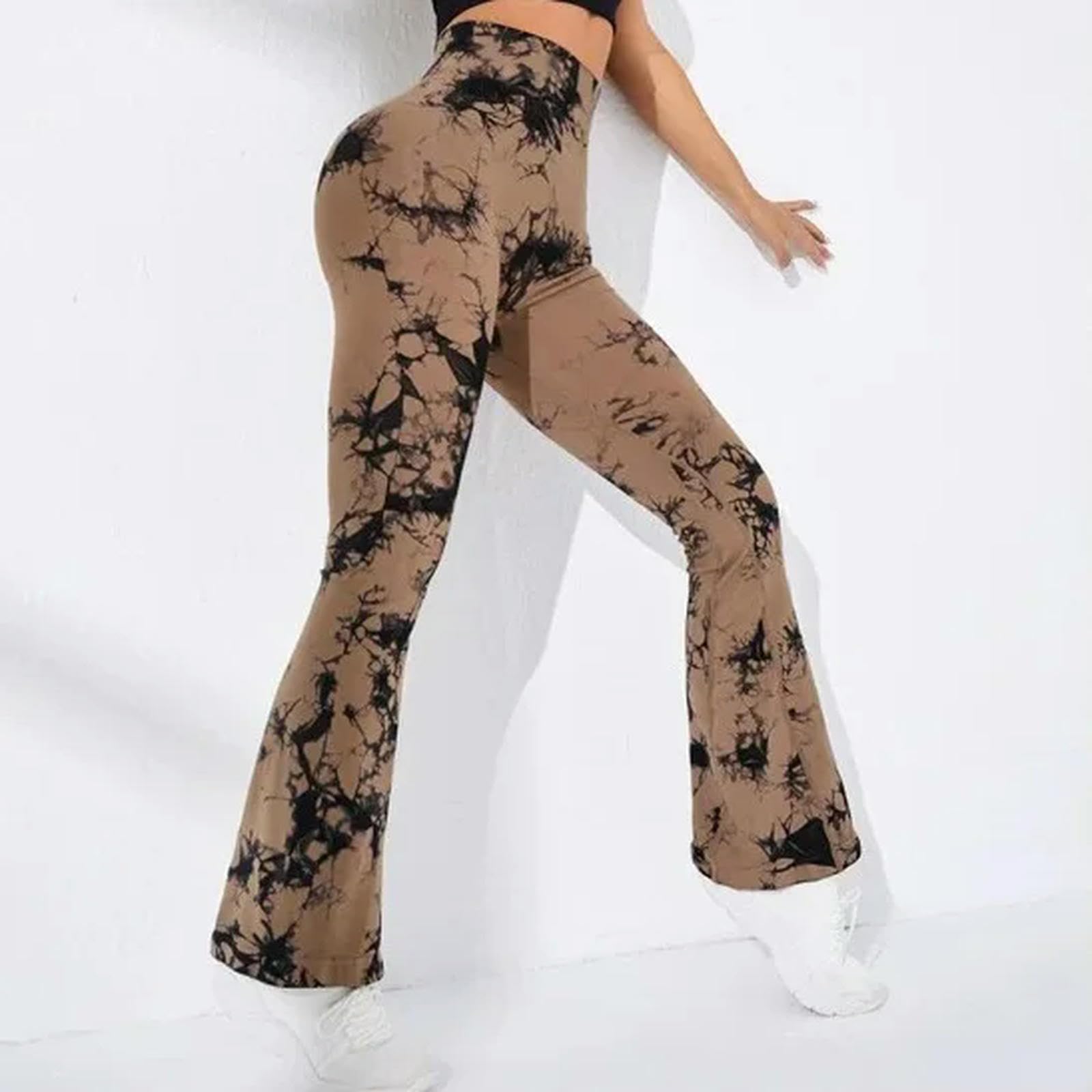 Pantaloni da yoga da donna a vita alta leggings da palestra senza cuciture leggings tie dye pantaloni da yoga per allenamento controllo della pancia
