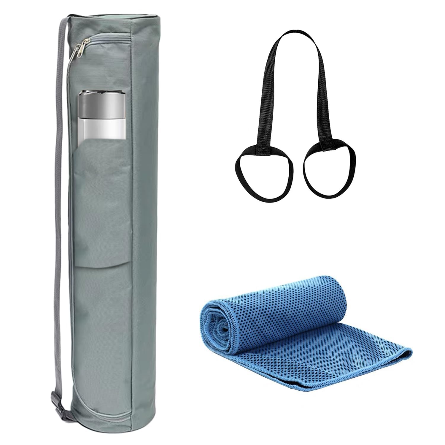 TOEVE Yoga Mat Bag, Full-Zip Exercise Yoga Mat Carry Bag (Gray)