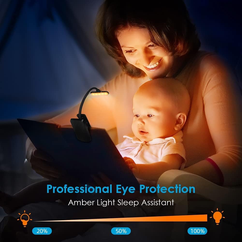 Lampada Da Lettura Ricaricabile LED - Flessibile 360°, 3 Colori, Dimmerabile - Foto 4