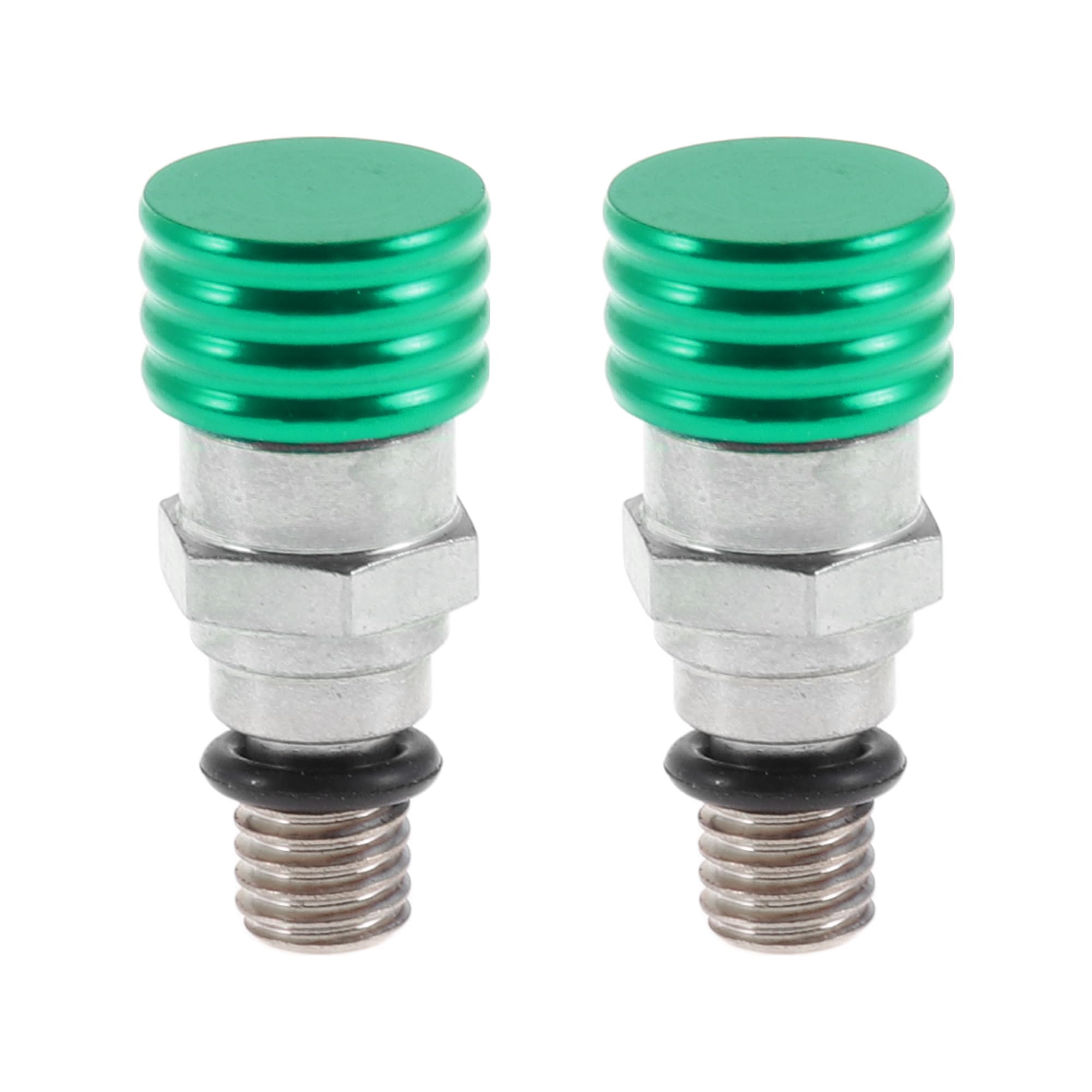 Partuto 2pcs M5x0.8 Universal Motorcycle Screw - Dirt Bike Motocross Fork Air Bleeder Valve - Metal Green