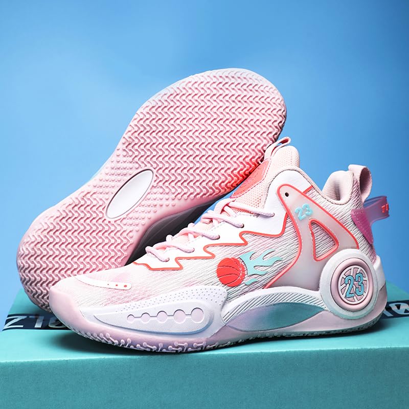 Women Men Basketball Shoes Breathable Non Slip Sneakers Unisex High Top Ultra-Light Fashion Outdoor Sports Shoes2