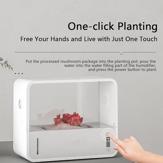 ZbOLi Intelligent Mushroom Grower, Mushroom Grower with Automatic Led Lighting, Smart Soilless Transparent Viewing Still Air Mushroom Box, One Click Growing, Intelligent Temperature Control