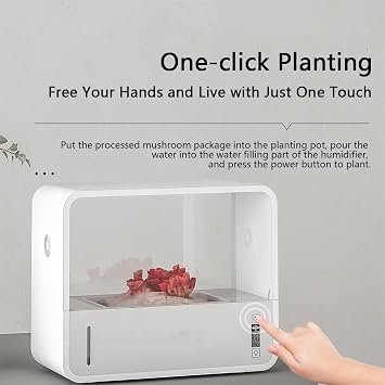ZbOLi Intelligent Mushroom Grower, Mushroom Grower with Automatic Led Lighting, Smart Soilless Transparent Viewing Still Air Mushroom Box, One Click Growing, Intelligent Temperature Control