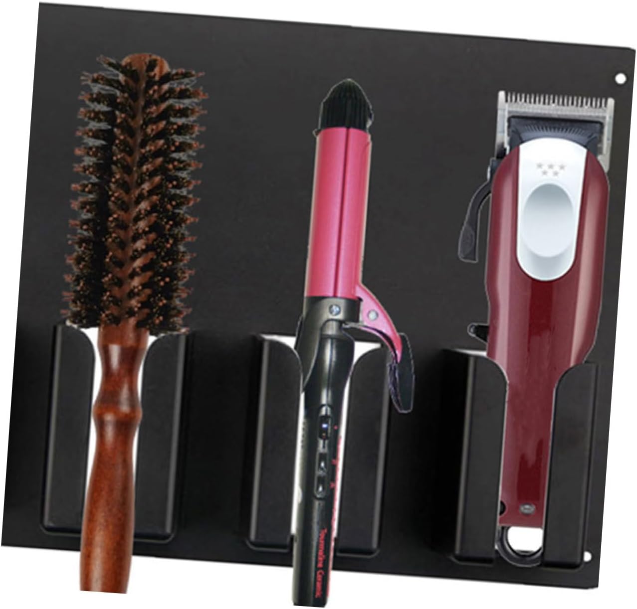 Beavorty 1PC Wall Mounted Hair Clipper Holder Rack Durable Storage Shelf for Hairdressing Tools Organizes Up to Clippers Easy to Clean for Barber Shops and Home Use