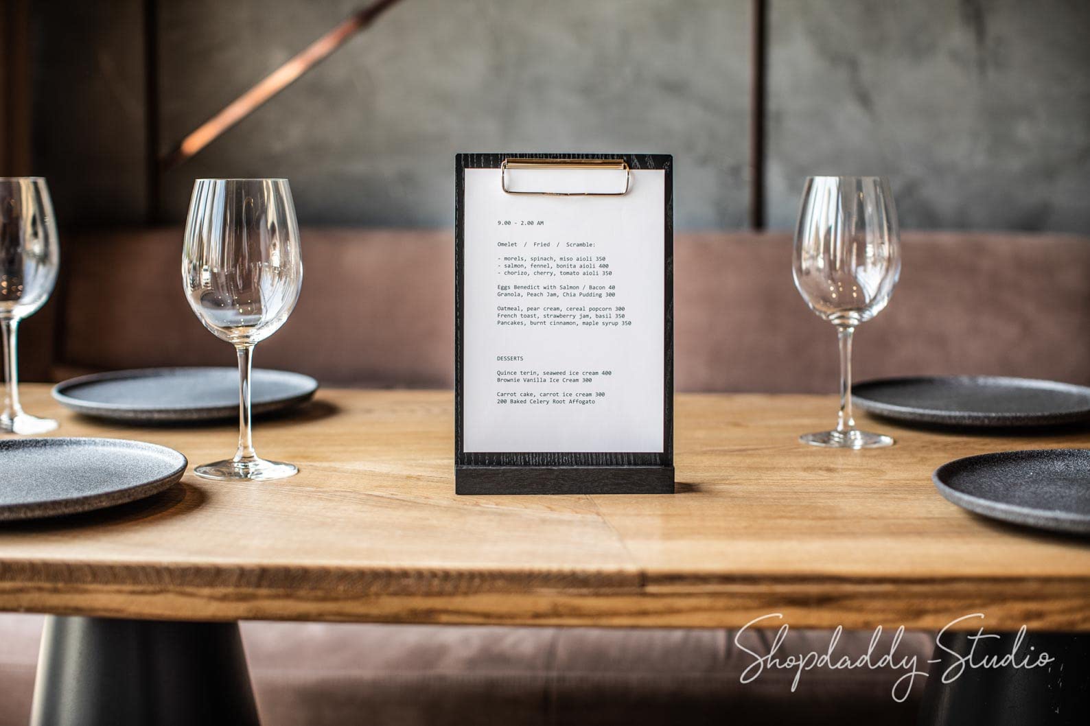 Shopdaddy-Studio Wooden Table Menu Stand