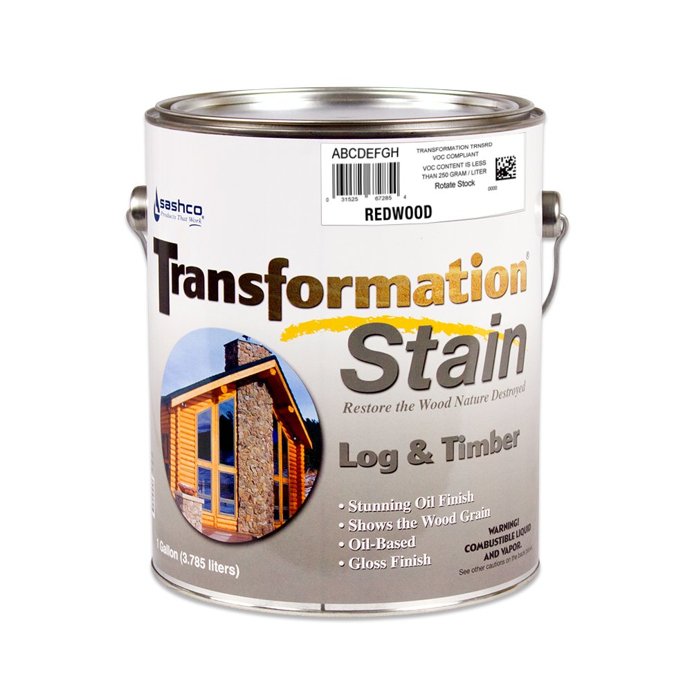 Sashco Transformation Log and Timber Stain, 1 Gallon Pail, Redwood (Pack of 1)