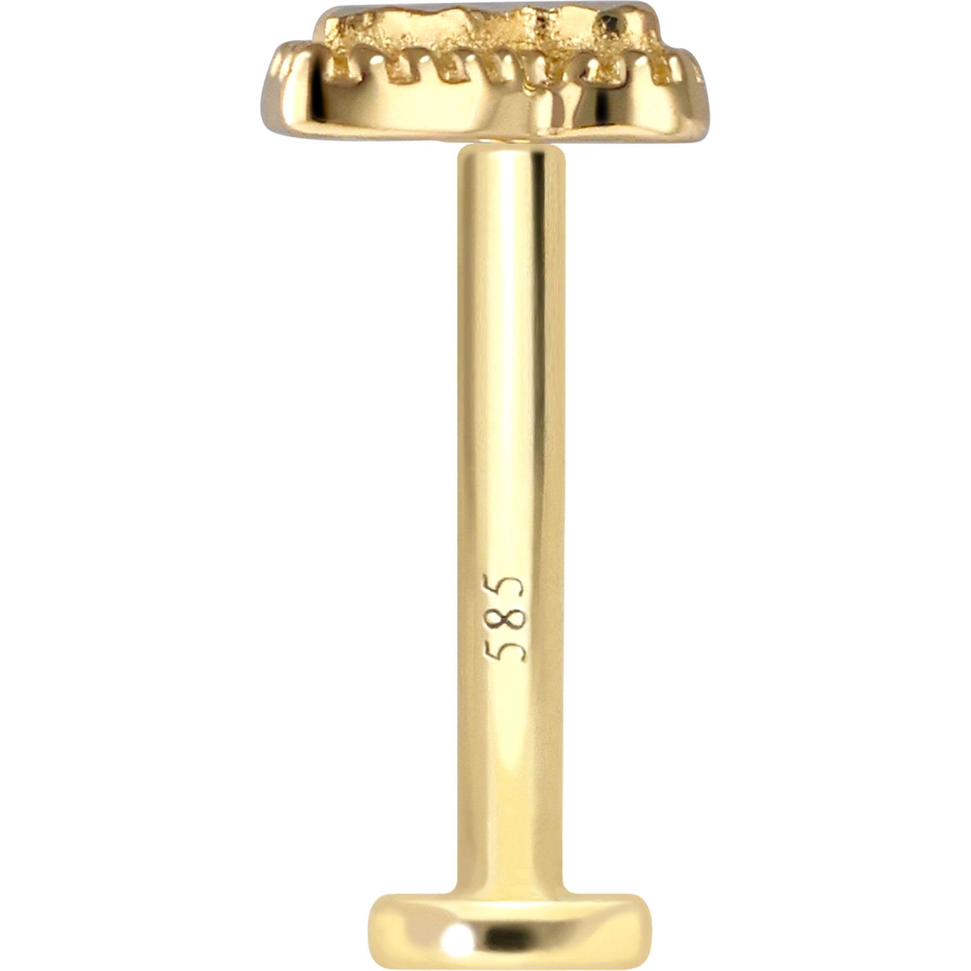 PIERCINGLINE Piercing Stecker 14 Gold Labret mit Innengewinde SCHMETTERLING 585er Gold - Roségoldfarben, Goldfarben, Silberfarben