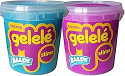 Kit 2 Balde Slime Tradicional Gelelé 457g (Azul e Roxo)