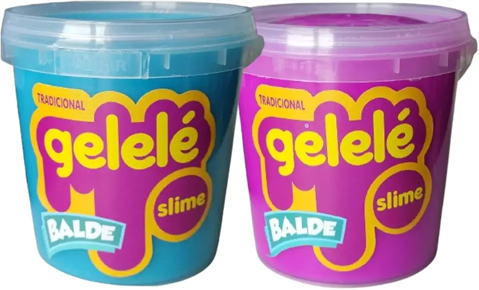Kit 2 Balde Slime Tradicional Gelelé 457g (Azul e Roxo)