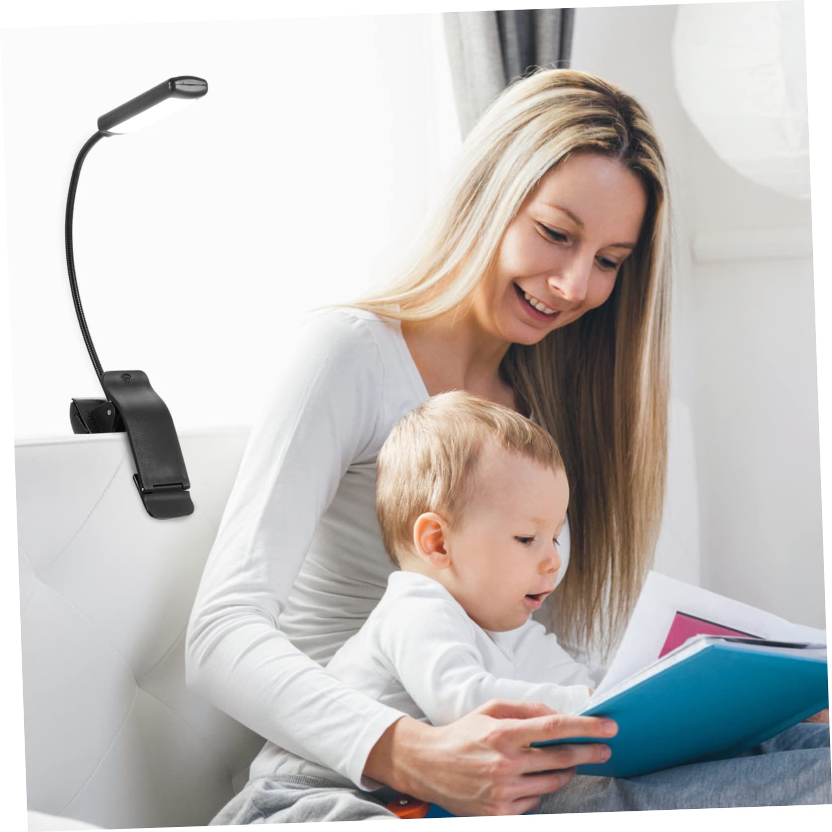 Vaguelly 2Sets Rechargeable LED Clip Book Light Color Temperature Reading Lamp for Bedside and Music Stand Eye with Stable Clamp for Books and Piano Practice