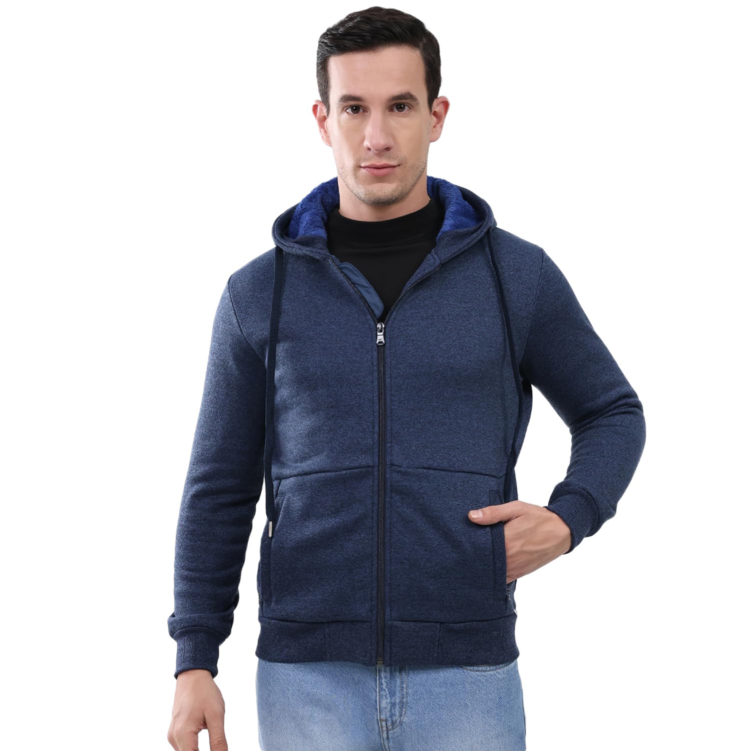 monte carlo Men’s Regular Fit Solid Hooded Neck Full Sleeve Sweatshirt | Cozy Warm Fleece | Stylish Hoodie Design | Comfortable Winter Wear Sweatshirt for Men (Pack of 1)-picture-34